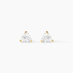Boucles D'oreilles Puces Poinsettia Or Jaune Oxyde