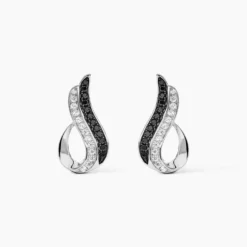 Boucles D'oreilles Puces Priscillia Argent Blanc Oxyde De Zirconium