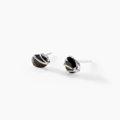 Boucles D'oreilles Puces Prudencia Or Blanc Saphir