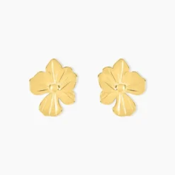 Boucles D'oreilles Puces Rahima Acier Jaune