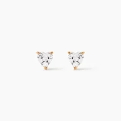Boucles D'Oreilles Puces Rheane Plaqué Or Jaune Oxyde De Zirconium