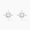 Boucles D'oreilles Puces Rhoda Argent Blanc Perle De Culture Oxyde