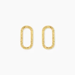 Boucles D'Oreilles Puces Ria Acier Jaune