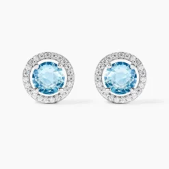 Boucles D'oreilles Puces Rio Argent Blanc Oxyde