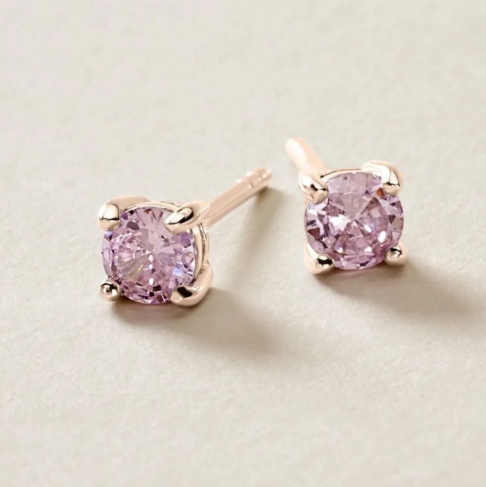 Boucles D'oreilles Puces Rio Argent Rose Oxyde