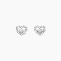 Boucles D'oreilles Puces Rizlene Argent Blanc Oxyde De Zirconium