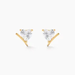 Boucles D'Oreilles Puces Rodolph Or Jaune Oxyde De Zirconium
