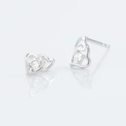 Boucles D'oreilles Puces Roma Argent Blanc Oxyde De Zirconium