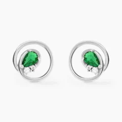 Boucles D'oreilles Puces Romea Argent Blanc Oxyde De Zirconium