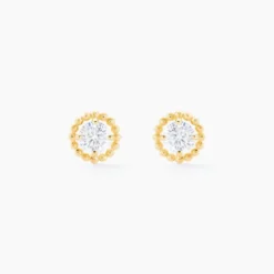 Boucles D'oreilles Puces Rufino Or Jaune Oxyde De Zirconium