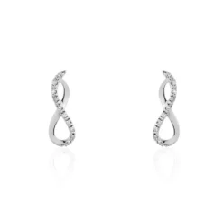 Boucles D'oreilles Puces Samy Or Blanc Diamant