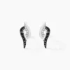 Boucles D'oreilles Puces Sculptural Or Blanc Diamant