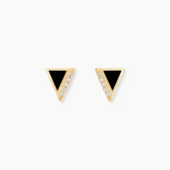 Boucles D'oreilles Puces Seymour Or Jaune Oxyde De Zirconium