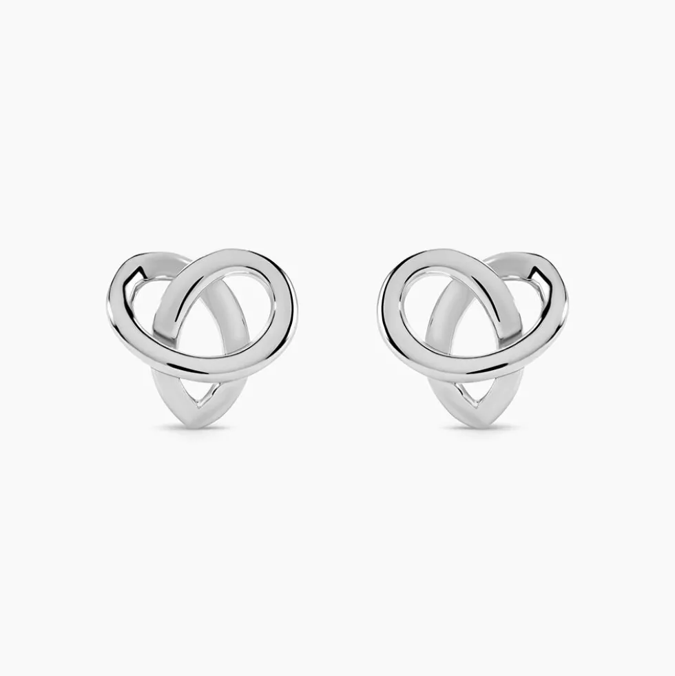 Boucles D'oreilles Puces Shainy Argent Blanc