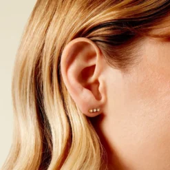 Boucles D'Oreilles Puces Sheima Acier Jaune Cristal