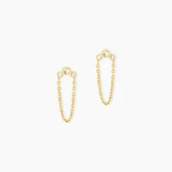 Boucles D'Oreilles Puces Sheima Acier Jaune Cristal