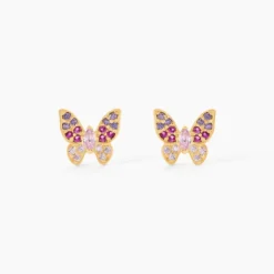 Boucles D'Oreilles Puces Sidonie Or Jaune Oxyde De Zirconium