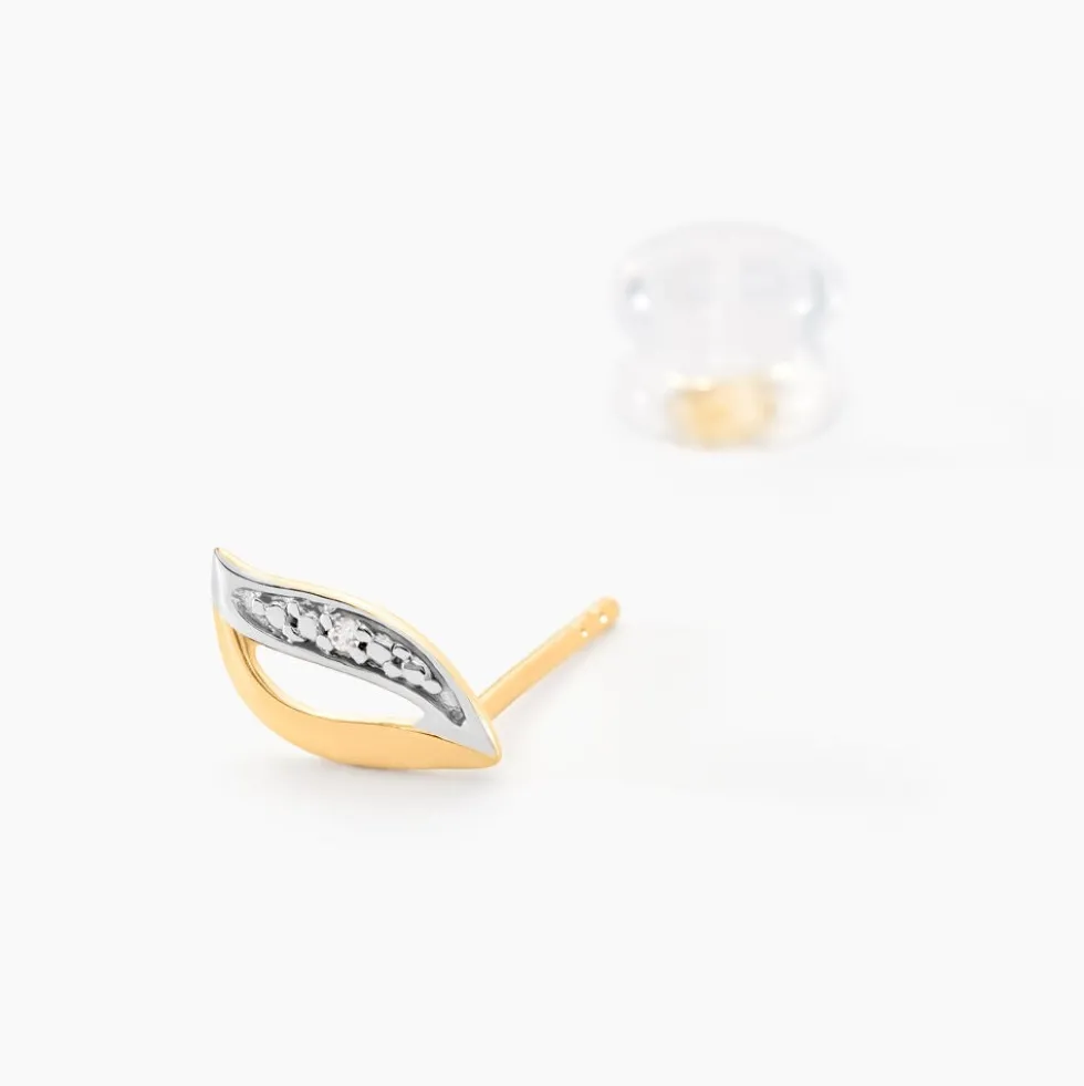 Boucles D'oreilles Puces Smeralda Or Jaune Diamant