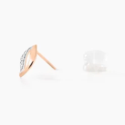 Boucles D'oreilles Puces Smeralda Or Rose Diamant