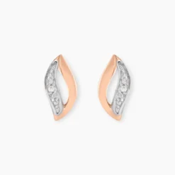 Boucles D'oreilles Puces Smeralda Or Rose Diamant