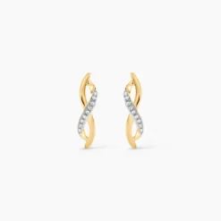 Boucles D'oreilles Puces Smina Or Jaune Diamant