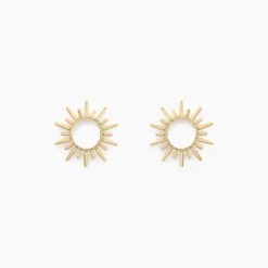 Boucles D'oreilles Puces Soleil Eternel Or Jaune