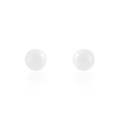 Boucles D'oreilles Puces Solene Argent Blanc Céramique