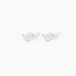Boucles D'Oreilles Puces Solvej Or Jaune Oxyde De Zirconium