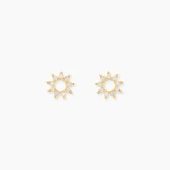 Boucles D'Oreilles Puces Sosimo Or Jaune Oxyde De Zirconium