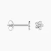 Boucles D'oreilles Puces Sulya Argent Blanc
