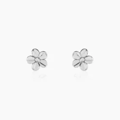 Boucles D'oreilles Puces Sulya Argent Blanc