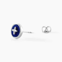 Boucles D'Oreilles Puces Talismania Argent Blanc Lapis Lazuli