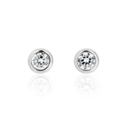 Boucles D'oreilles Puces Talya Argent Blanc Oxyde De Zirconium