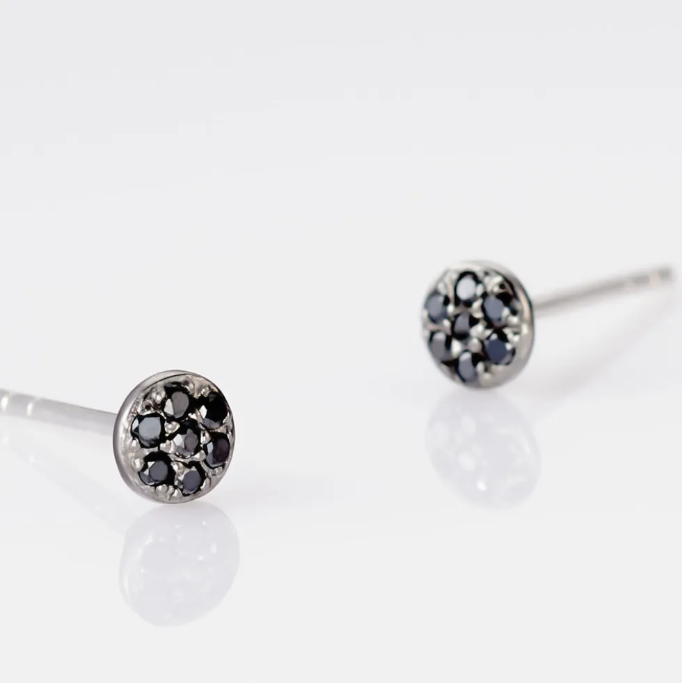 Boucles D'oreilles Puces Teani Or Blanc Diamant