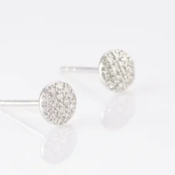 Boucles D'oreilles Puces Teani Or Blanc Diamant