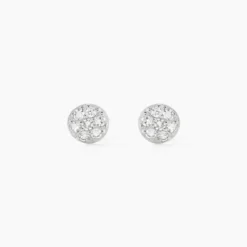 Boucles D'oreilles Puces Teani Or Blanc Diamant