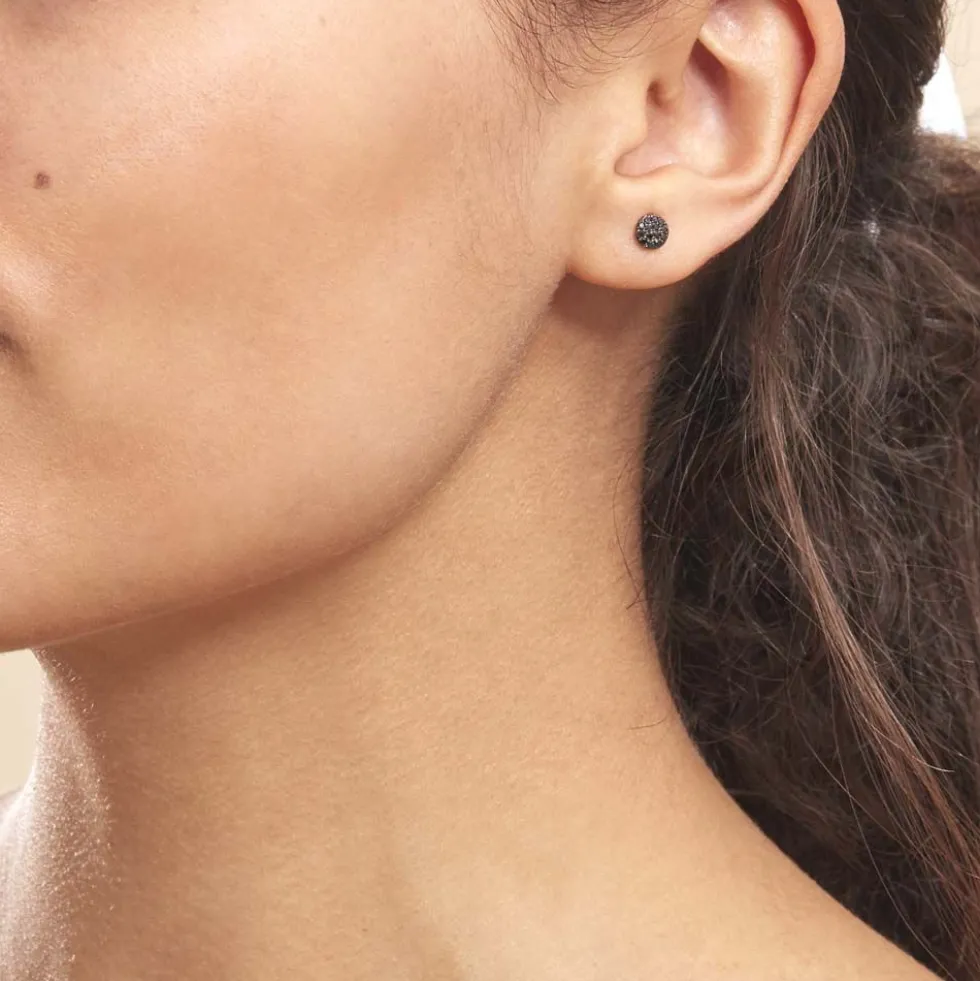 Boucles D'oreilles Puces Teani Or Blanc Diamant