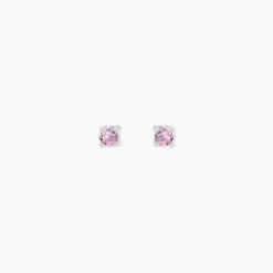 Boucles D'oreilles Puces Tehora Argent Blanc Oxyde De Zirconium