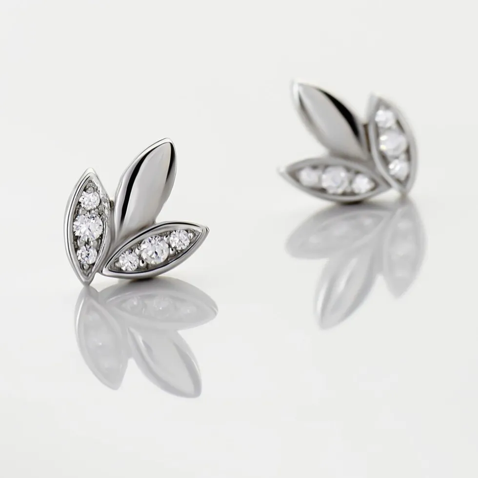 Boucles D'oreilles Puces Tihana Argent Blanc Oxyde De Zirconium