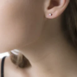 Boucles D'oreilles Puces Victoria Or Blanc Diamant