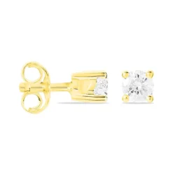 Boucles D'oreilles Puces Victoria Or Jaune Diamant