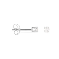 Boucles D'oreilles Puces Victoria Or Blanc Diamant