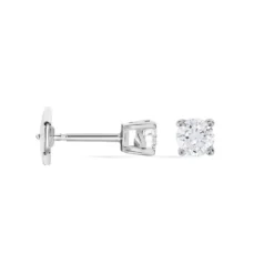 Boucles D'oreilles Puces Victoria Or Blanc Diamant