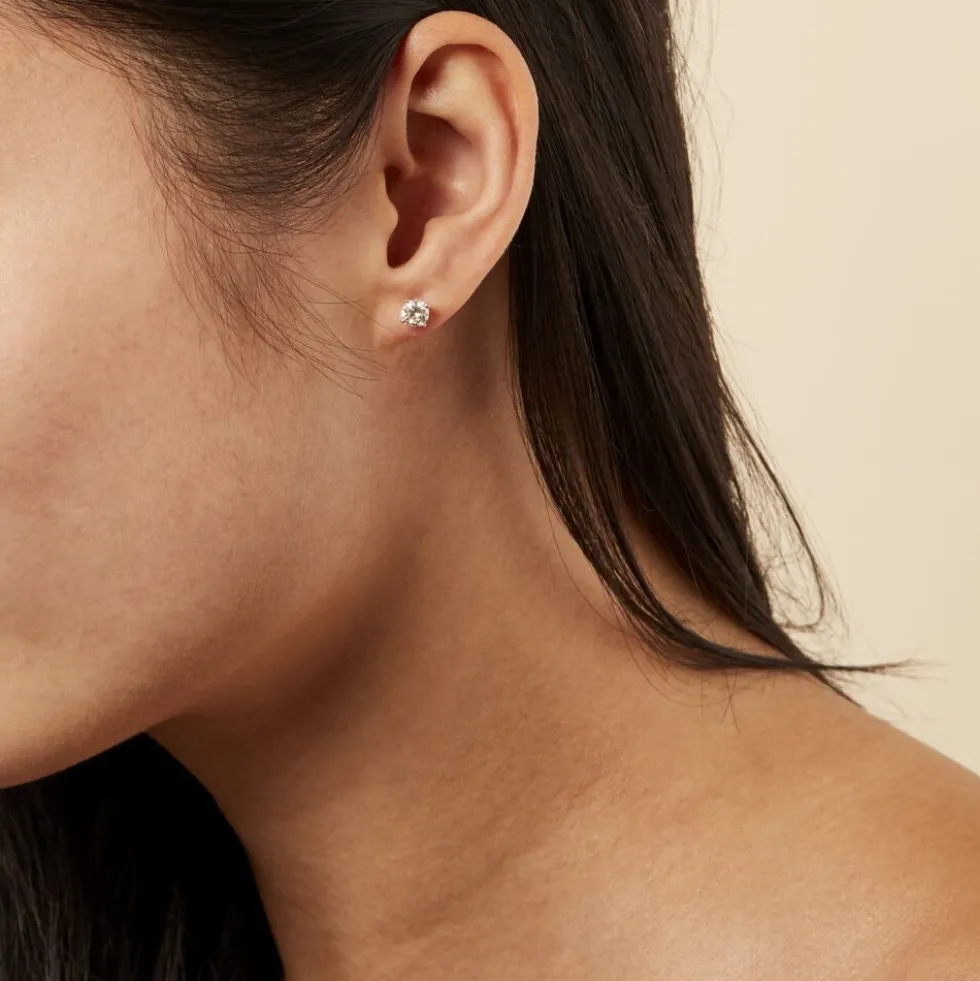 Boucles D'oreilles Puces Victoria Or Jaune Diamant