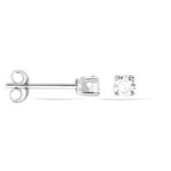 Boucles D'oreilles Puces Victoria Or Blanc Diamant