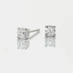 Boucles D'oreilles Puces Victoria Or Blanc Diamant