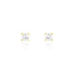 Boucles D'oreilles Puces Victoria Or Jaune Diamant