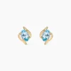 Boucles D'oreilles Puces Vrille Ovale Or Jaune Topaze
