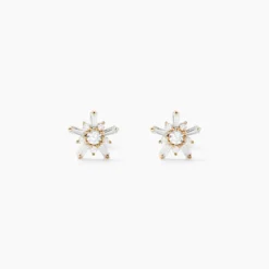 Boucles D'oreilles Puces Wen Or Jaune Oxyde De Zirconium