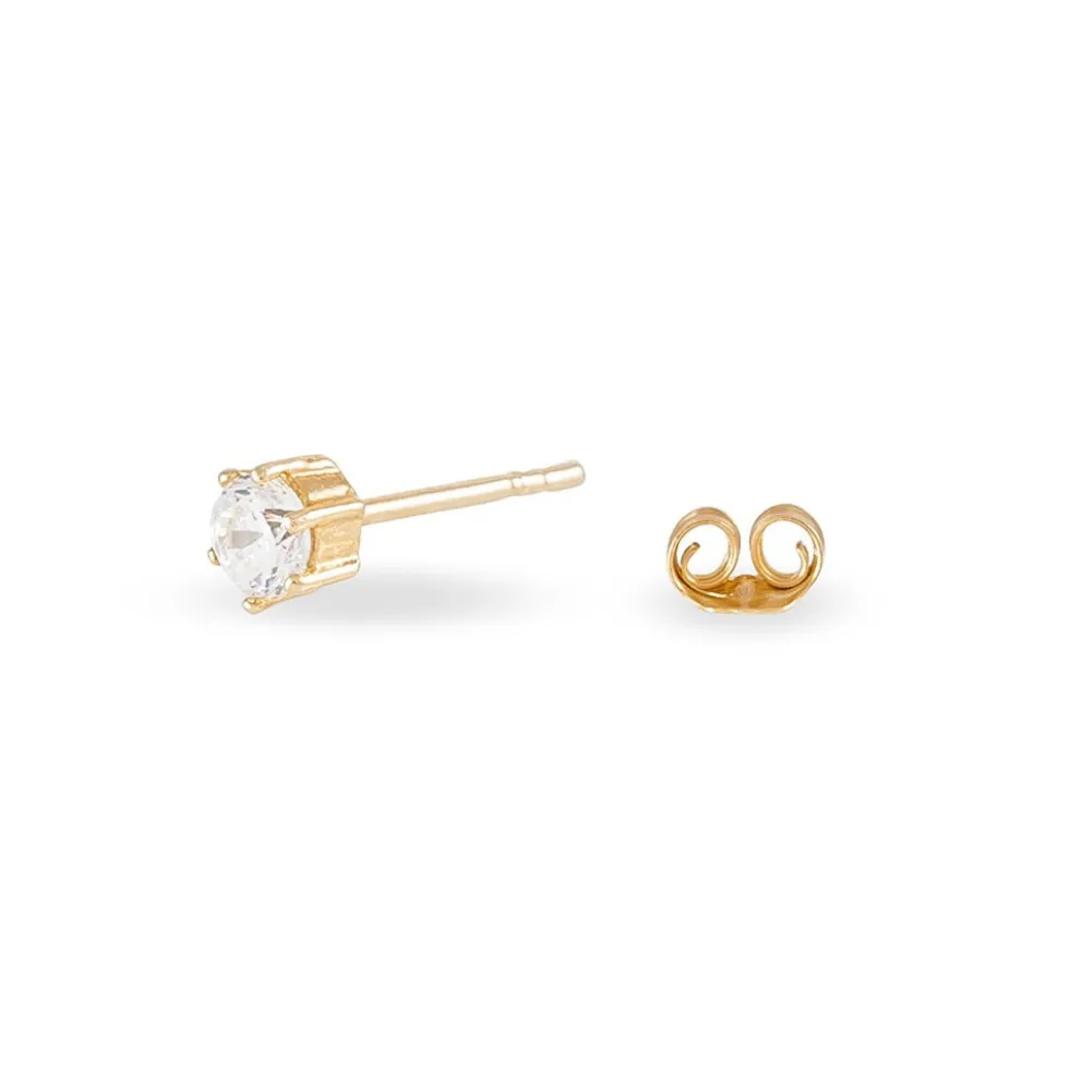 Boucles D'oreilles Puces Yléna Plaqué Or Jaune Oxyde De Zirconium
